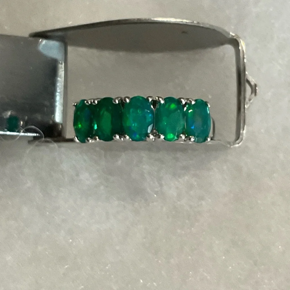 Genuine Ethiopian OPAL STERLING Silver Ring SIZE 6.5 - Picture 5 of 12